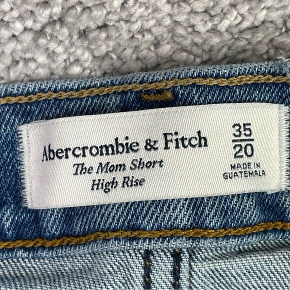 Abercrombie & Fitch Mom Shorts Women’s 20 Blue Cut Off High Rise Distressed - Picture 3 of 8